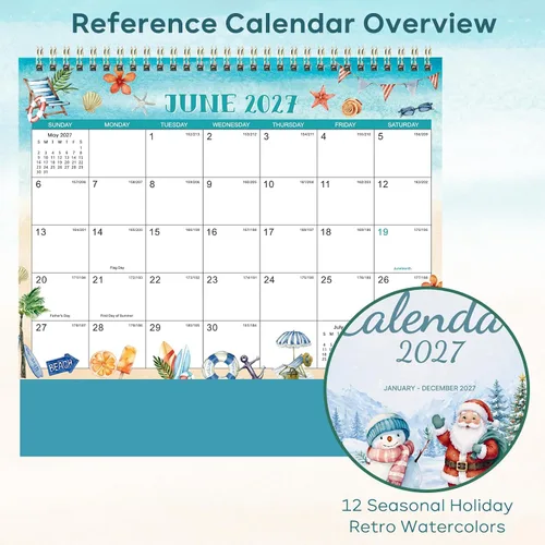 Vista 5 de Calendario de escritorio 2027 – Calendario de escritorio abatible de pie