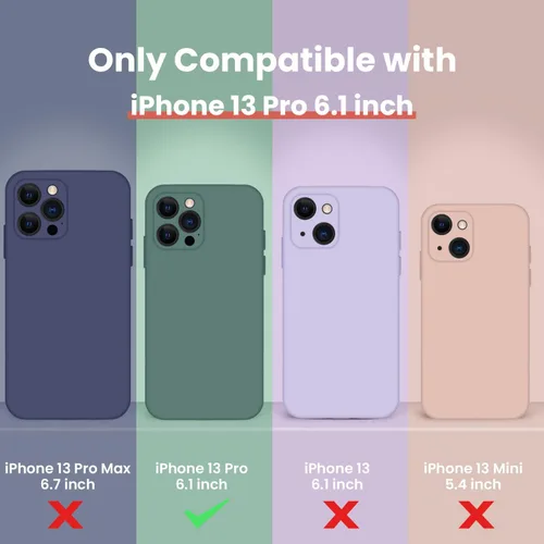Vista 6 de Cordking Funda diseñada para iPhone 13 Pro, funda completa de silicona [protección mejorada de la cámara] Funda protectora a prueba de golpes