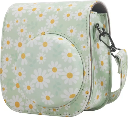 Vista 22 de Funda Protectora Compatible con Cámara de Fotos Instantáneas Fujifilm Instax Mini 12 11 9 8 con Bolsillo y Correa Ajustable (Mariposa Grande Pequeña)