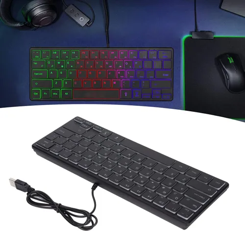 Vista 2 de Diyeeni Wired Gaming Keyboard, Abs Material, 3 Kinds of Backlight Effects, No Driver Required, Can Improve Work Efficiency.