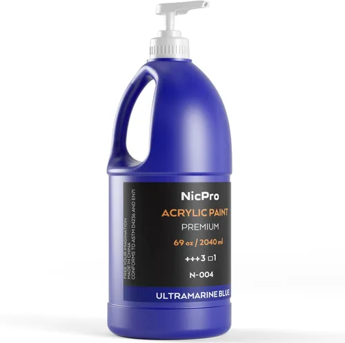 Vista 8 de Nicpro Juego de pintura acrílica grande negra (69 onzas, 69.0 fl oz), suministros de pintura artística no tóxicos para múltiples superficies