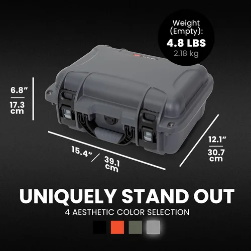 Vista 5 de Nanuk Funda protectora impermeable 915 para DJI Mini 4 Pro Fly More con sistema patentado de bloqueo PowerClaw (grafito)