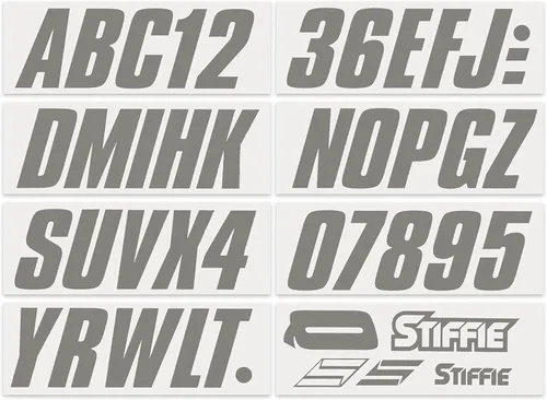Vista 3 de Stiffie Shift Carbon - Kit de identificación alfanuméricos, calcomanías de números de identificación para barcos y embarcaciones personales de 3