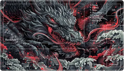 Vista 104 de Alfombra de juego con zonas para juego de cartas MTG, alfombras de juego de mesa, alfombras de juego de mesa de Magic, 61x35.5 cm, alfombra de juego
