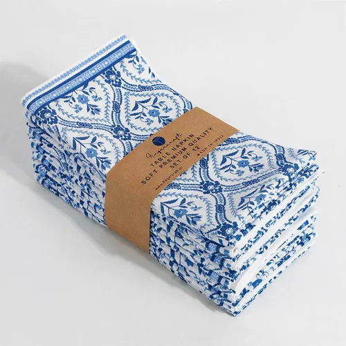 Vista 58 de Fingercraft - Juego de 12 servilletas de tela de mezcla de algodón y lino, con estampado, perfecta para fiestas, cenas, bodas, cócteles y Navidad