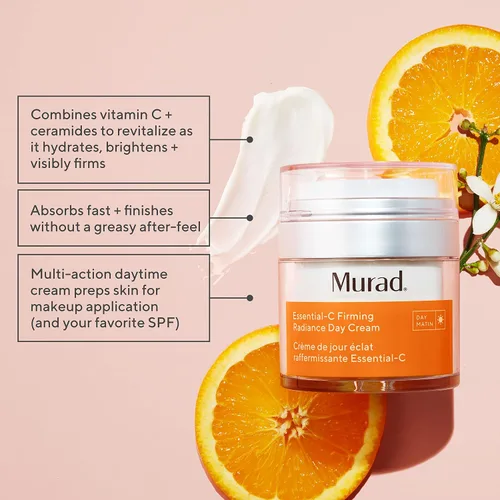 Vista 2 de Murad Essential-C Firming Radiance Day Cream – Vitamina C, ceramidas y bacillus fermentan loción facial nutritiva de peso medio para un iluminador