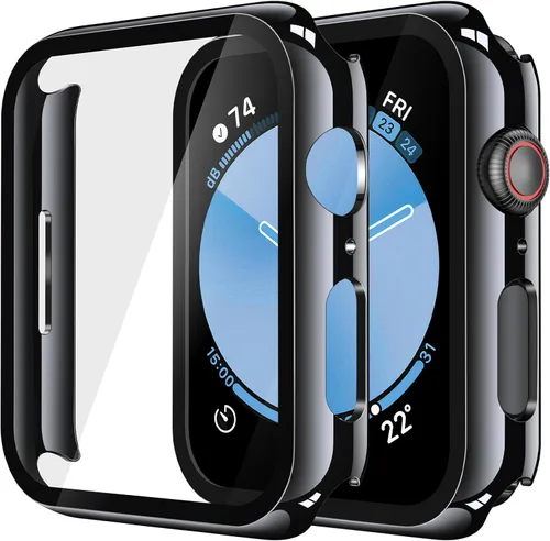 Vista 33 de Misxi Juego de 2 Fundas de Vidrio Templado Compatibles con Apple Watch Series 3 y Series 2 de 1.496 Pulgadas, Protector de Pantalla de Policarbonato