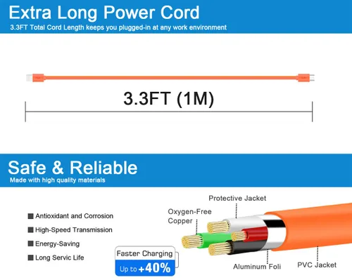 Vista 2 de SCOVEE Cargador de repuesto para timbre Ring Doorbell 2/3/Plus/4, timbre de video Pro/Plus/(versión 2020), cable de carga micro USB para cable