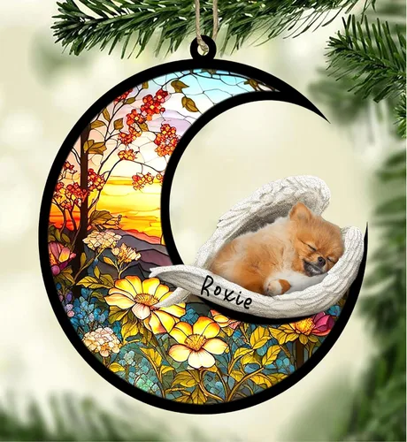 Vista 39 de Atrapasoles conmemorativo personalizado para perros, adorno navideño de Airedale Terrier, recuerdo por pérdida de mascota, regalos conmemorativos