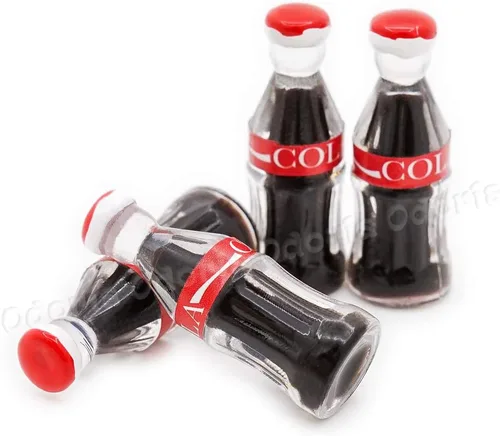 Vista 2 de Odoria 1/12 Botellas de soda de coque en miniatura Accesorios de decoración de casa de muñecas