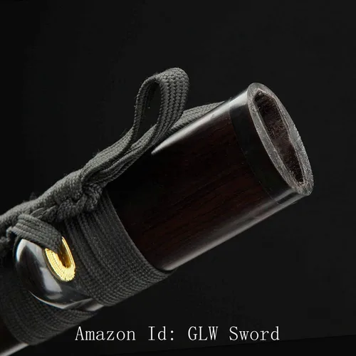 Vista 6 de Rare Boutique - Espada samurái japonesa hecha a mano de dragón dorado Tsuba, Katana real, arcilla templada, hoja afilada de acero plegado