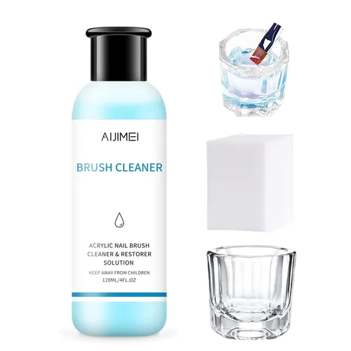 Vista 12 de Limpiador de pinceles de uñas de 4.1 fl oz, limpiador de uñas eficiente para uñas acrílicas, limpiador de pinceles profesional para acrílico limpiar