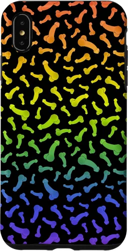 Vista 11 de Funda negra con diseño de pene o polla arcoíris para iPhone 17