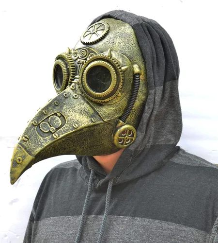 Vista 3 de Acid Tactical Plague Doctor Máscara de Halloween Pico Pájaro Cuervo SteamPunk Dr. Crow BRONCE