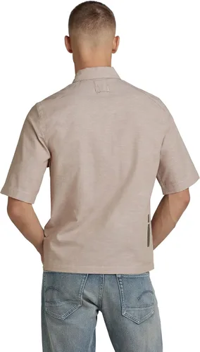Vista 2 de G-Star Raw Camisa Pocketony de manga corta con botones para hombre, Westpoint caquiblanco