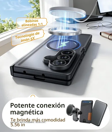 Vista 5 de FNTCASE Funda para Samsung Galaxy Z Fold 7: [protección de bisagra] Fundas translúcidas mate [compatible con Magsafe] [Protector de pantalla] Funda