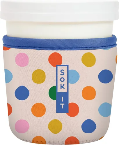Vista 194 de Sok It IceCreamSok - Funda de neopreno aislada (flores abstractas, pintas de helado cónicas)