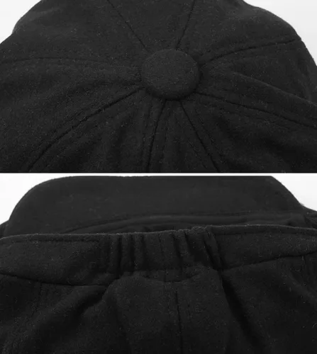 Vista 5 de Xinveen Gorra de 8 paneles para hombre, gorra de tweed vintage con diseño de espiga