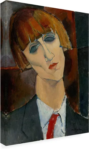 Vista 4 de Amedeo Modigliani 'Madame Kisling, c. 1917' - Lienzo decorativo (24 x 32 pulgadas)