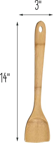 Vista 5 de Joyce Chen a Division of Columbian Home Products JOYCE CHEN 33-2048 Espátula angular de bambú bruñido, 14 pulgadas, paquete de 1, color natural