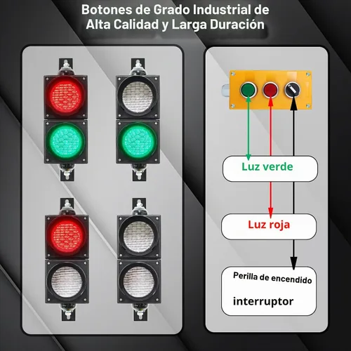 Vista 6 de Luz de tráfico LED de 4 pulgadas, lámpara verde roja de la parada