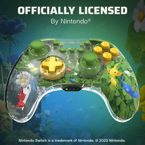 Vista 5 de PDP REALMz Wireless Controller for Nintendo SwitchOLED - Pikmin 4 Pikmin Clover Patch