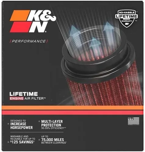Vista 2 de K&N Filtro de aire del motor: Aumente la potencia y la aceleración, lavable, Premium, Filtro de aire de repuesto para automóvil: compatible con AUDI