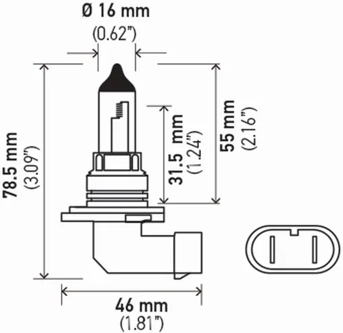 Vista 3 de HELLA 9006 80WTB Twin Blister Bombillas de alta potencia, 12 V, paquete de 2