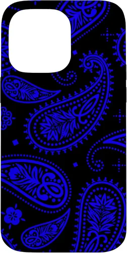 Vista 21 de Black Blue Paisley Bandana Vintage Floral Boho Pattern Case for iPhone 17