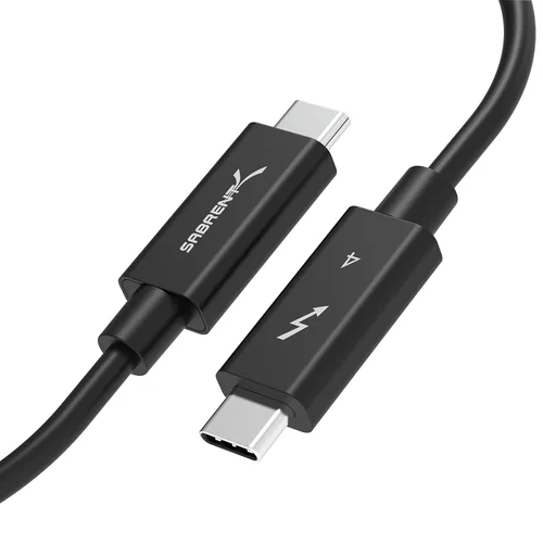 Vista 7 de SABRENT Cable Thunderbolt 3 USB-C [certificado] de 7.8 pulgadas (7.9 in) 40 Gbps Carga de 100 W Chip E Mark para MacBook, laptops, puertos