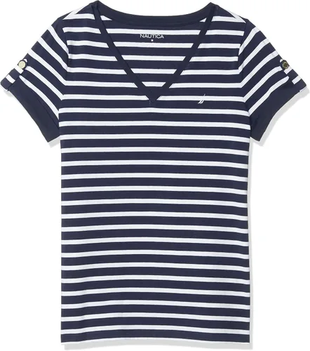 Vista 7 de Nautica Easy Comfort - Camiseta de algodón elástico con cuello en V para mujer