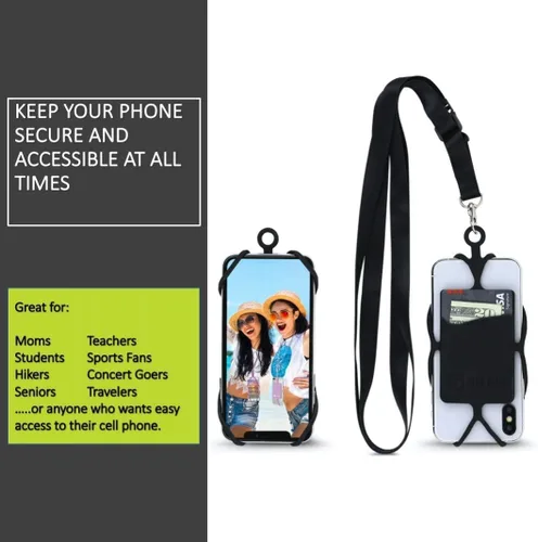 Vista 3 de Gear Beast - Correa universal cruzada con bolsillo para teléfono celular compatible con iPhone, Galaxy y la mayoría de los teléfonos inteligentes