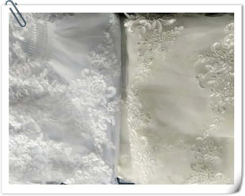 Vista 8 de Velo de boda de una sola capa Lianshi velo de novia bordado de encaje suministros de novia 9.8ft, Blanco