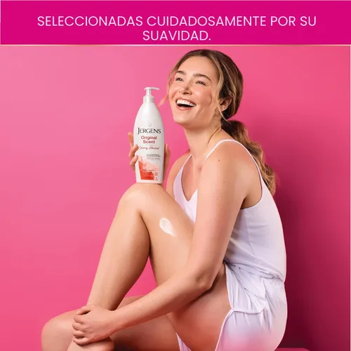 Vista 6 de Jergens Loción para piel seca de aroma original, hidratante corporal para manos y cuerpo, esencia de almendra de cereza, probado por dermatólogos