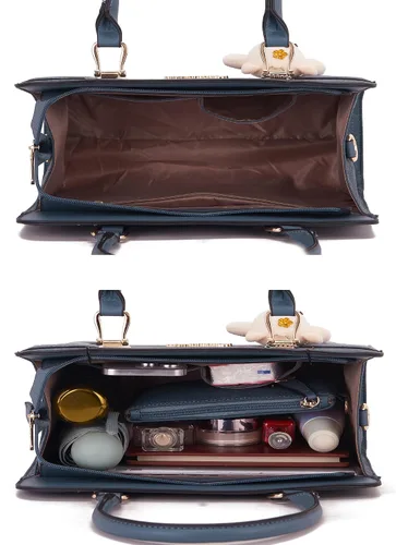 Vista 36 de Bolsos de mano de moda para mujer, bolsa de hombro, asa superior, bolsa de mano, juego de 4 piezas