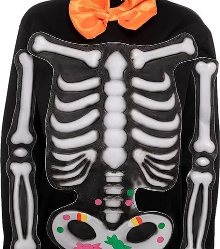 Vista 4 de Spooktacular Creations Bonito disfraz de esqueleto para niños de 3 a 10 años