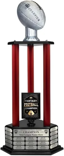 Vista 11 de TrophySmack Perpetual Fantasy Football Trophy - Ganador del premio del trofeo de campeonato personalizable Grabado gratuito hasta 19 años