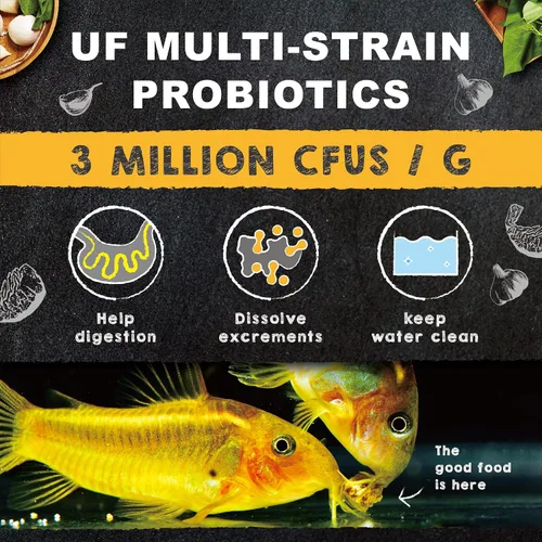 Vista 8 de Ultra Fresh Paquete de alimentos para pescado para alimentador de fondo, Pleco, Corydoras, bagre, verduras y pastel de camarones tropicales