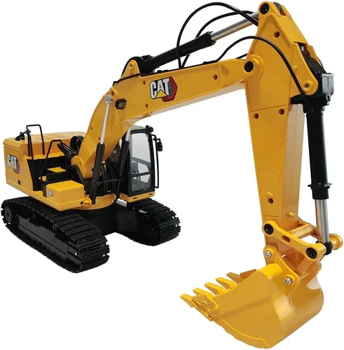Vista 3 de Diecast Masters Excavadora de control de radio Cat 320 1:16 con accesorios de cubo, grapple y martillo
