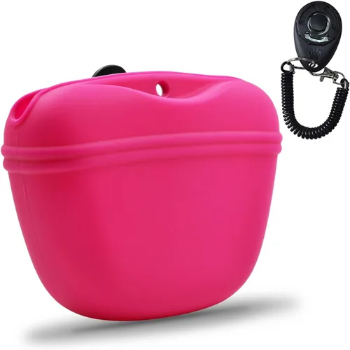 Vista 17 de AUDWUD - Bolsa de silicona para perros con cierre magnético con clip seguro Upgraded clip keeps your treat pouch secure during training.Magnetic