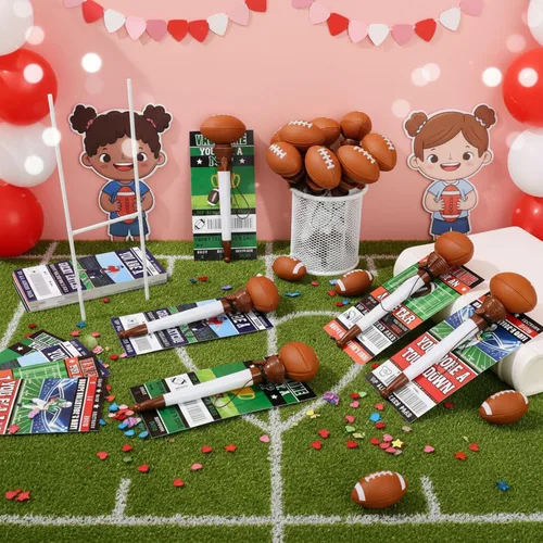 Vista 4 de Sayglossy Juego de 28 tarjetas deportivas para el día de San Valentín con bolígrafo – Bolígrafos de fútbol 2026, tarjetas deportivas para el día