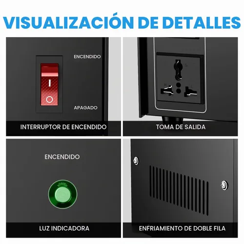 Vista 5 de Transformador Convertidor de Voltaje Anbull 500W, Transformador de Voltaje de Paso Abajo y Arriba 110v 220v, Convertidor de Voltaje de 220 a 110