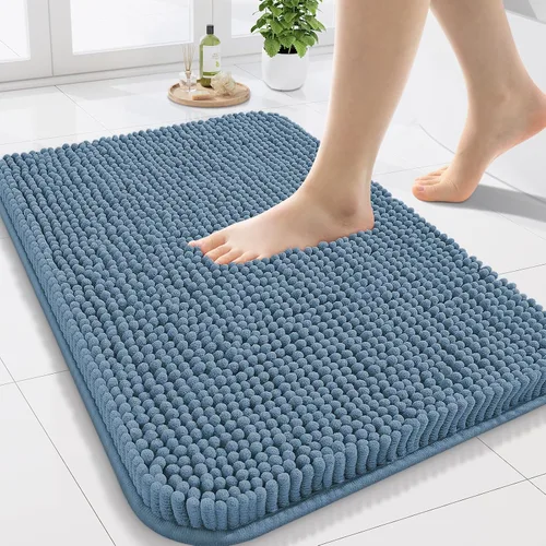 Vista 101 de Arotive Alfombras de baño de felpilla extrasuaves y absorbentes, de 24 x 16 pulgadas, lavables a máquina, parte trasera de goma antideslizante