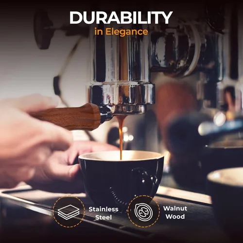 Vista 6 de Portafiltro sin fondo de 2.126 in compatible con Breville de 2.126 in con grabado único de la bandera de Estados Unidos, enriquece tu café espresso