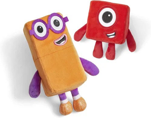 Vista 4 de hand2mind Numberblocks One & Two Playful Pals, juguetes de figuras de peluche, números para niños pequeños, juguetes de aprendizaje de matemáticas