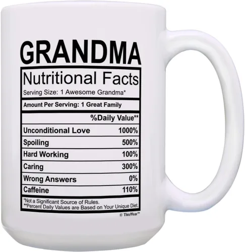 Vista 10 de Grandma Nutritional Facts - Taza de café con etiqueta nutricional para regalo