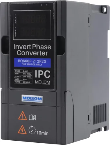 Vista 13 de Mollom 0.75KW 220V Convertidor de fase inversa monofásico a trifásico-1HP 3.8A entrada/salida IPC para motor 3PH