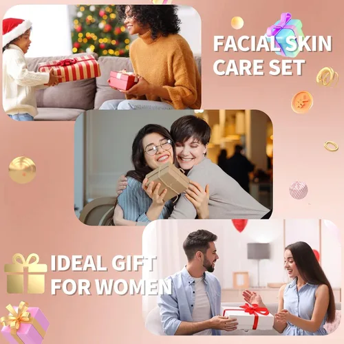Vista 6 de Revitalizing - Juego de 6 piezas para el cuidado de la piel antienvejecimiento para mujeres, kit de cuidado facial hidratante, reafirmante