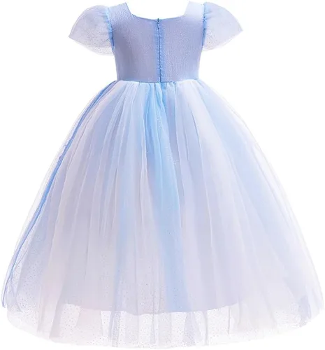 Vista 46 de Frozen - Vestido de princesa Elsa para niñas, disfraz de Halloween, Navidad, cumpleaños, fiesta, vestido de tul con accesorios