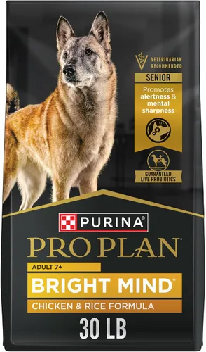 Vista 11 de Purina Pro Plan Comida para perros mayores con probióticos para perros, fórmula Bright Mind 7+ de pollo y arroz, bolsa de 16 libras